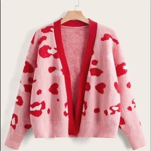 Leopard Pink & Red Cardigan